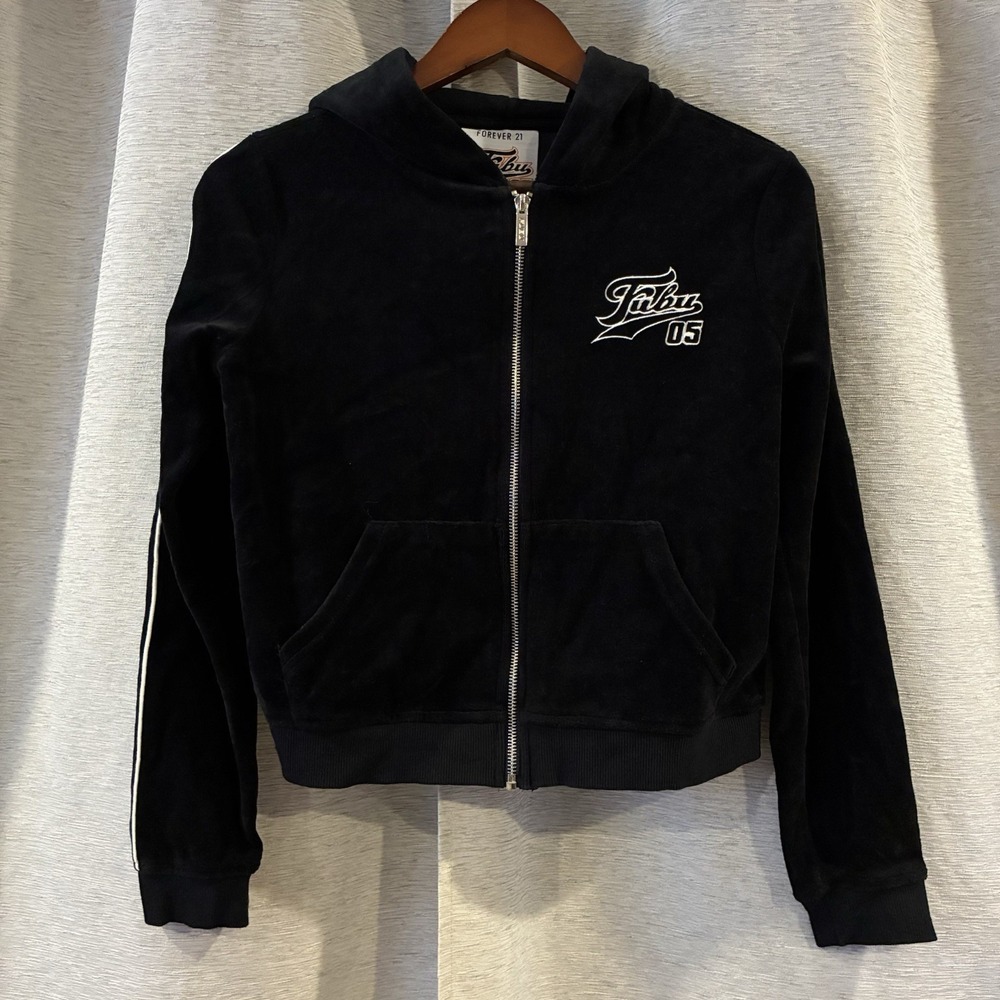 FUBU-Black‎ Velvet Set-Crop Jacket Size Small Preppy